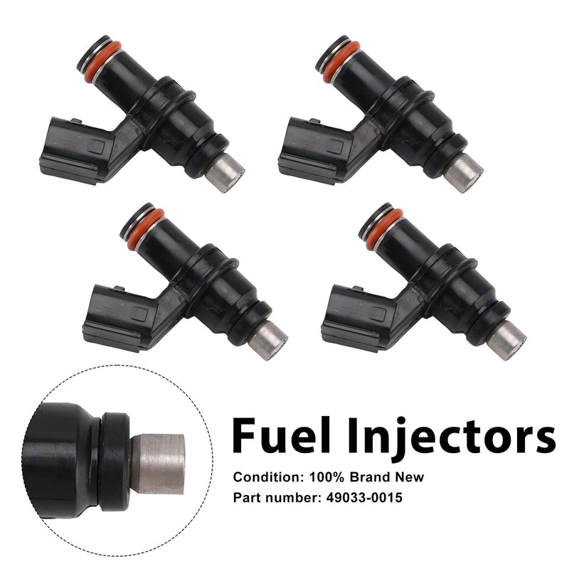 Kawasaki Ninja ZX6R ZX600R ZX600P 2007-2012 4PC Fuel Injectors 49033-0015