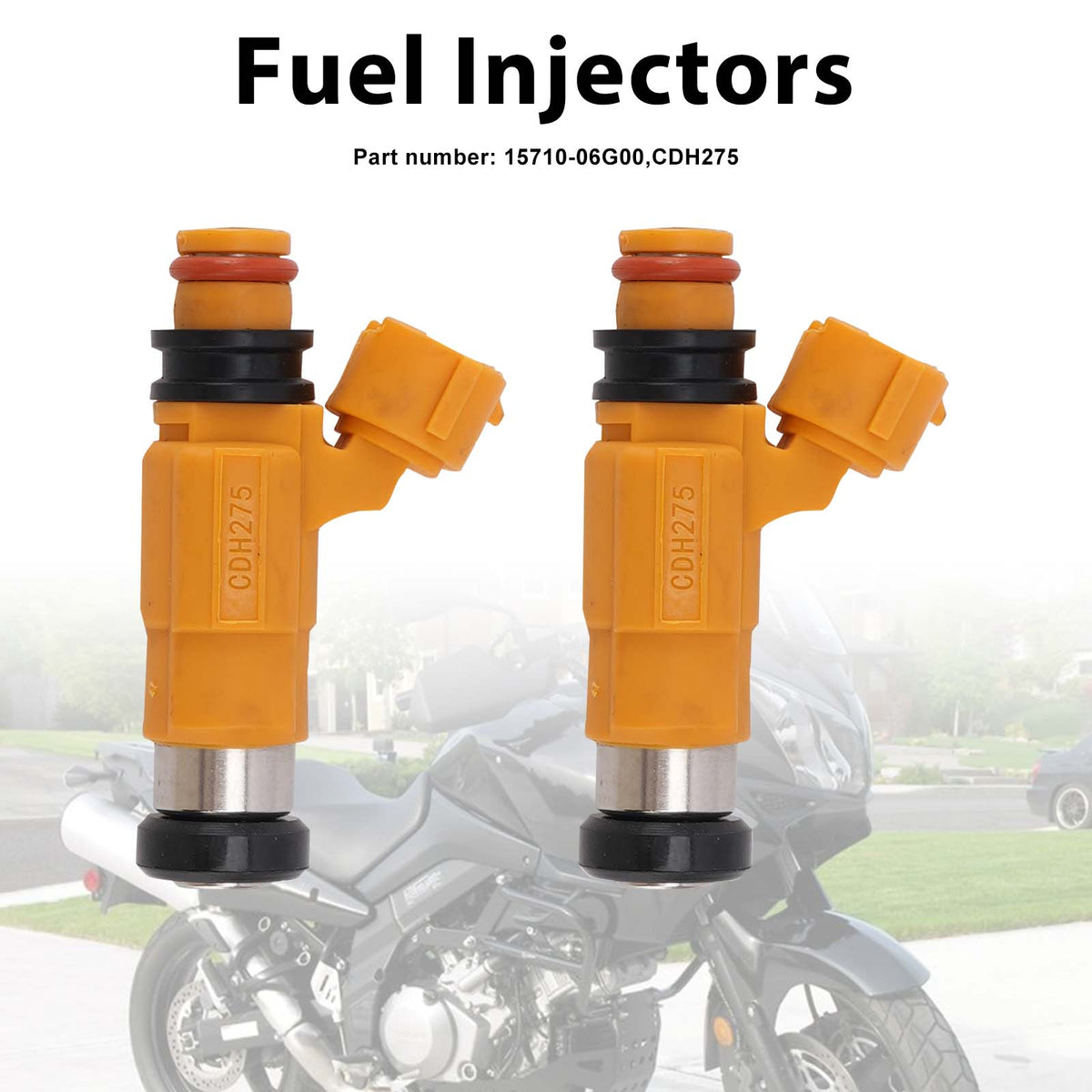 Suzuki V-STROM DL1000 2002-2012 2PC CDH275 Fuel Injectors 15710-06G00