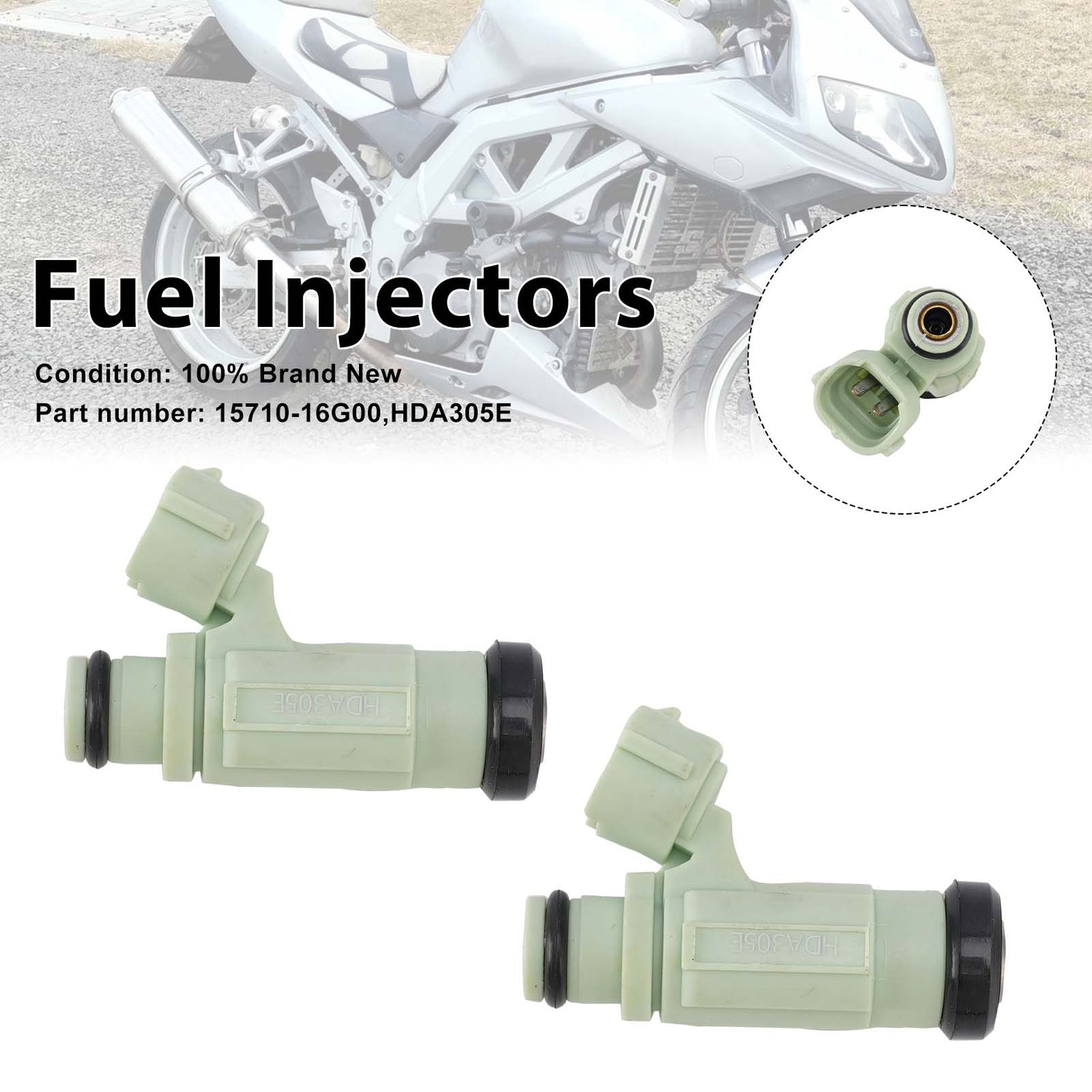 SUZUKI SV1000 1000S 2003-2007 2PC HDA305E Fuel Injectors 15710-16G00