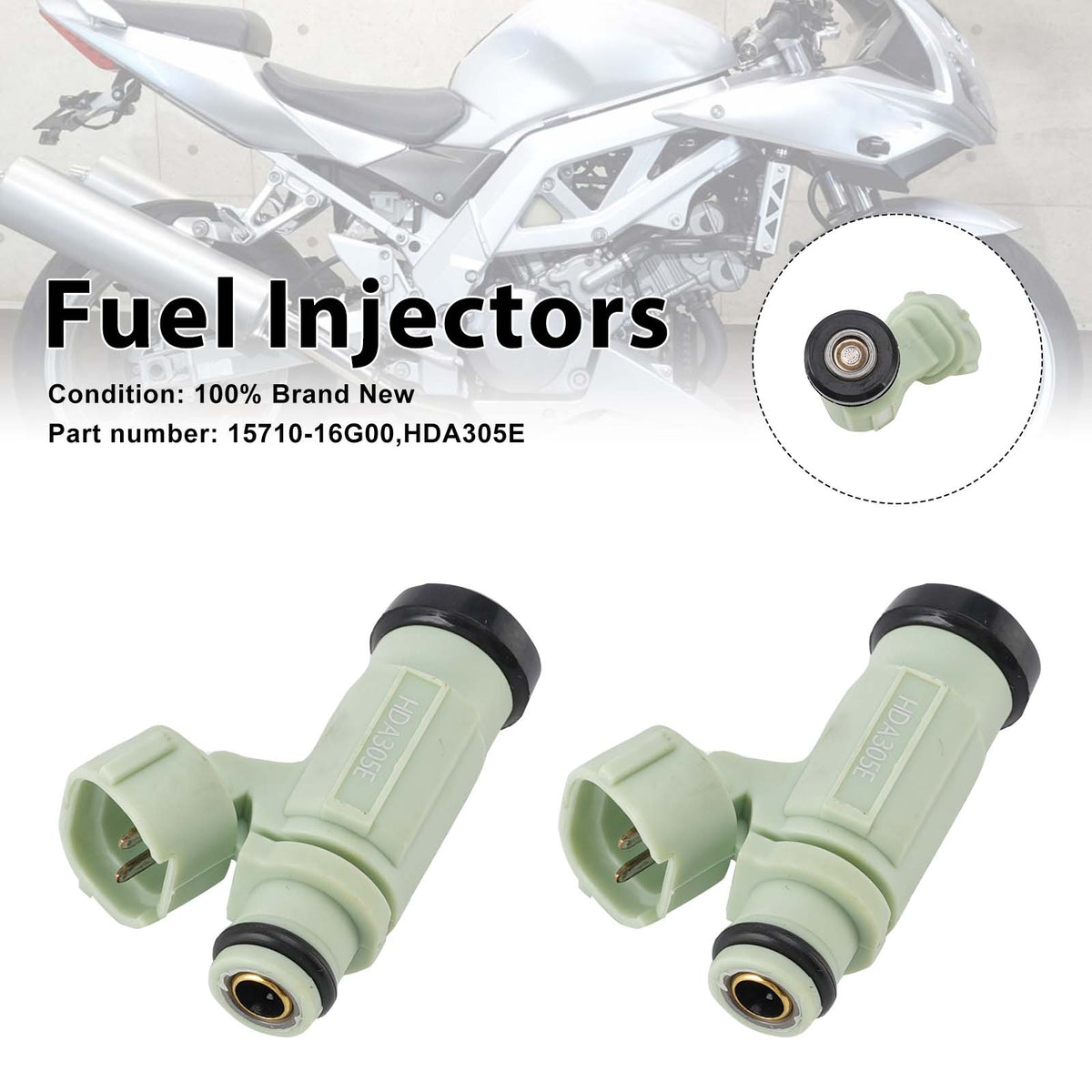 SUZUKI SV1000 1000S 2003-2007 2PC HDA305E Fuel Injectors 15710-16G00