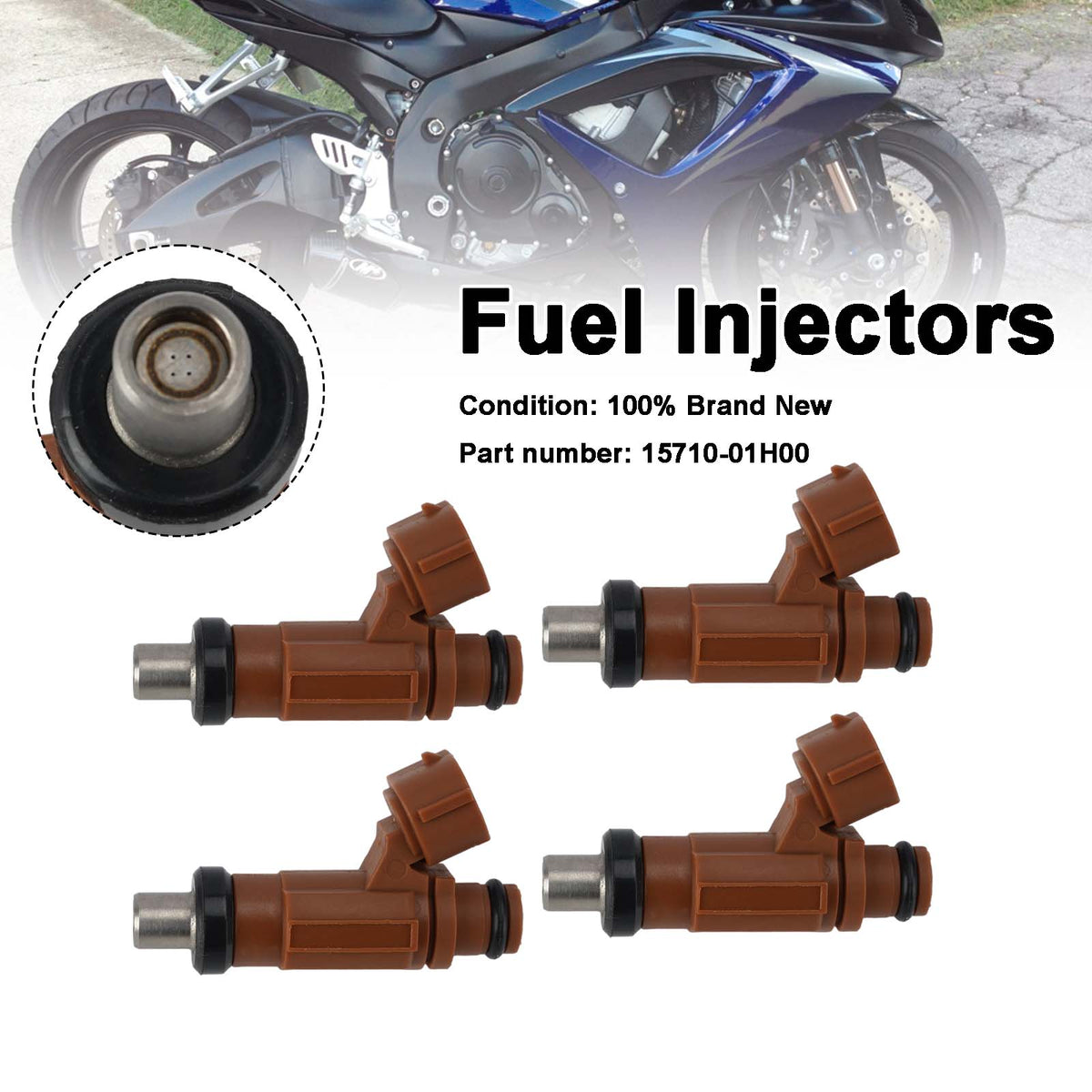SUZUKI GSXR600 GSXR750 2006-2007 4PC Fuel Injectors 15710-01H00