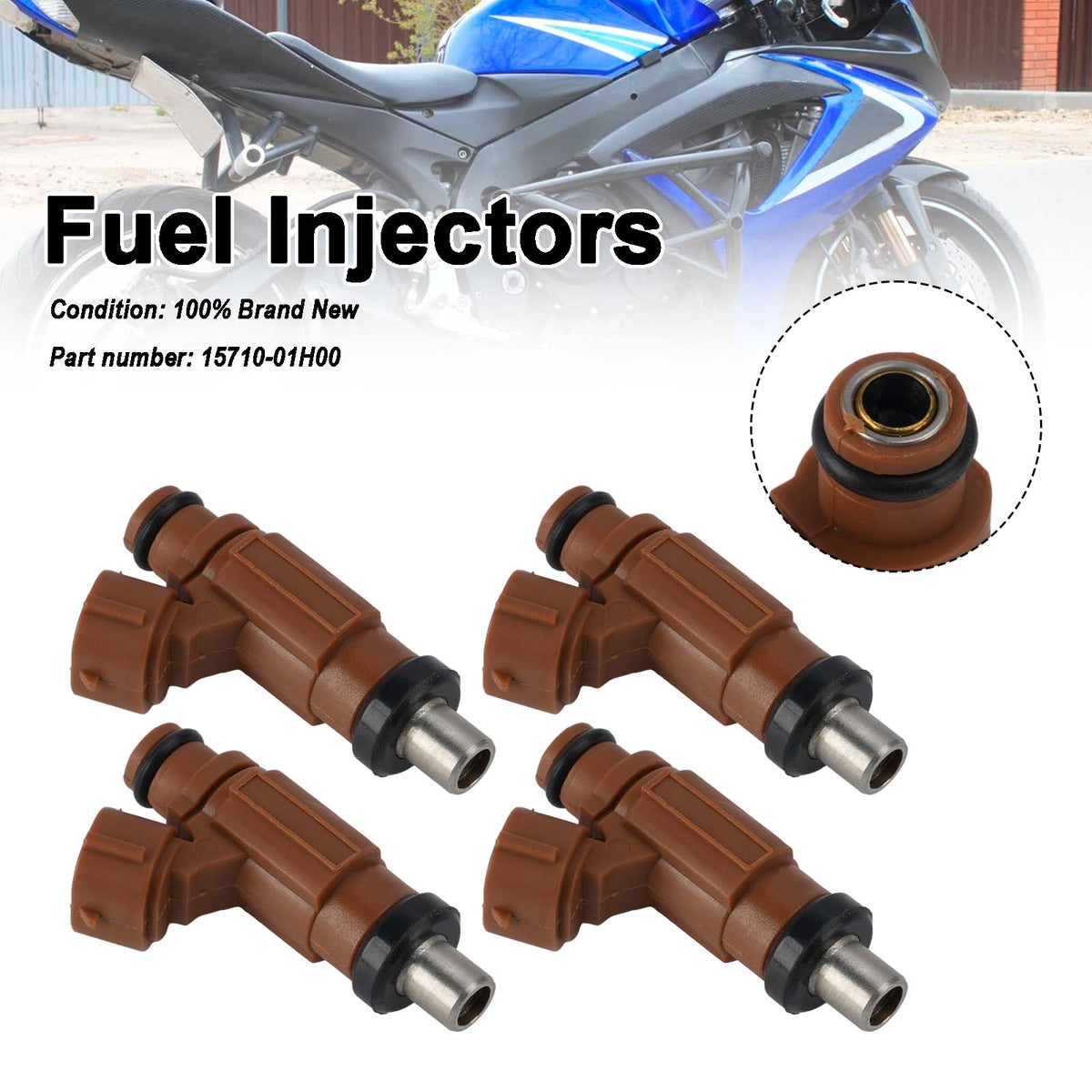 SUZUKI GSXR600 GSXR750 2006-2007 4PC Fuel Injectors 15710-01H00