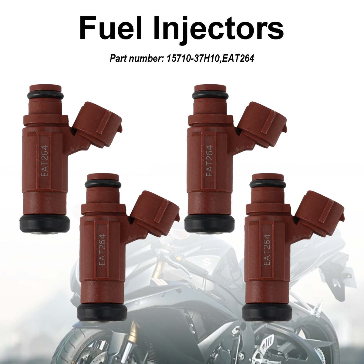 Suzuki GSX-R600 GSX-R750 2008-2009 4PC EAT264 Fuel Injectors 15710-37H10