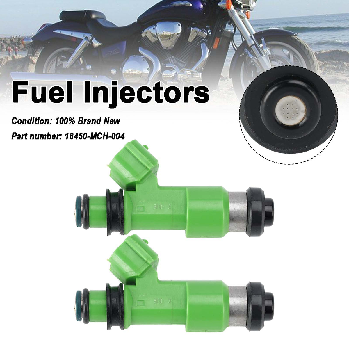 Honda VTX1800 VTX1800C R S/N/F/T 2PC Fuel Injectors 16450-MCH-004