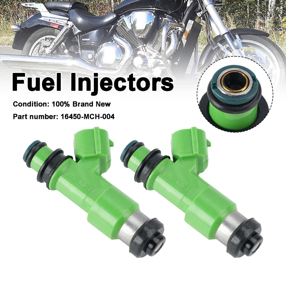 Honda VTX1800 VTX1800C R S/N/F/T 2PC Fuel Injectors 16450-MCH-004