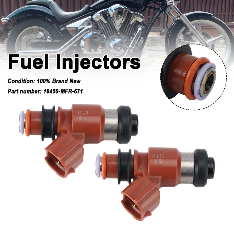 Honda VT1300 2010-2025 2PC Fuel Injectors 16450-MFR-671