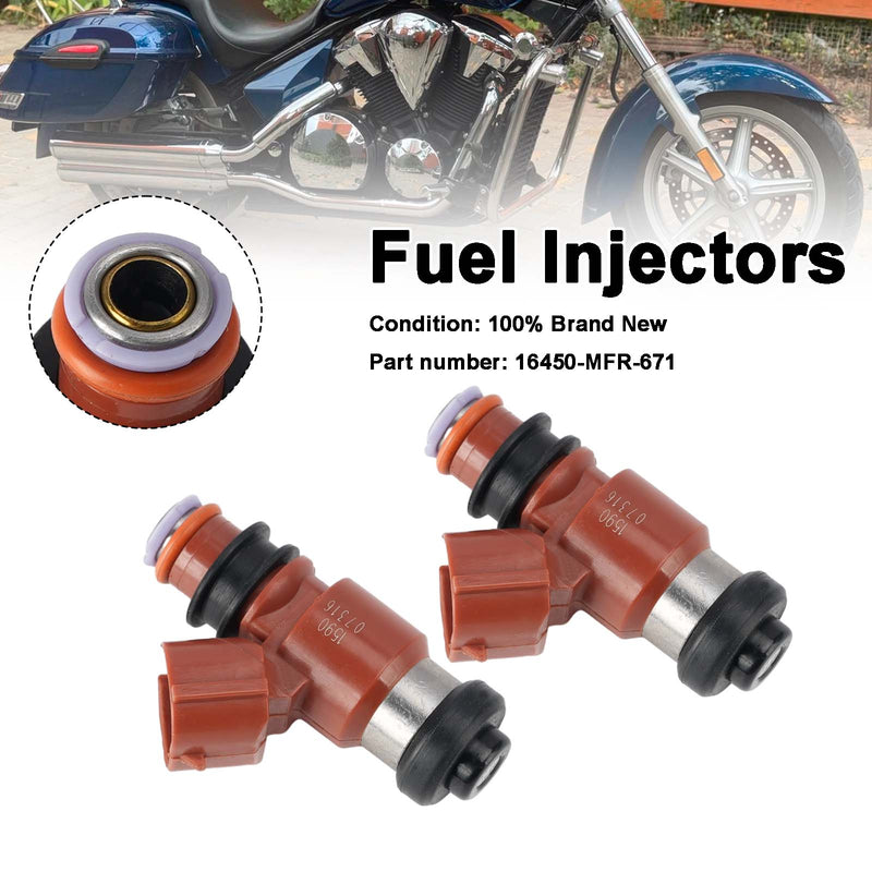 Honda VT1300 2010-2025 2PC Fuel Injectors 16450-MFR-671