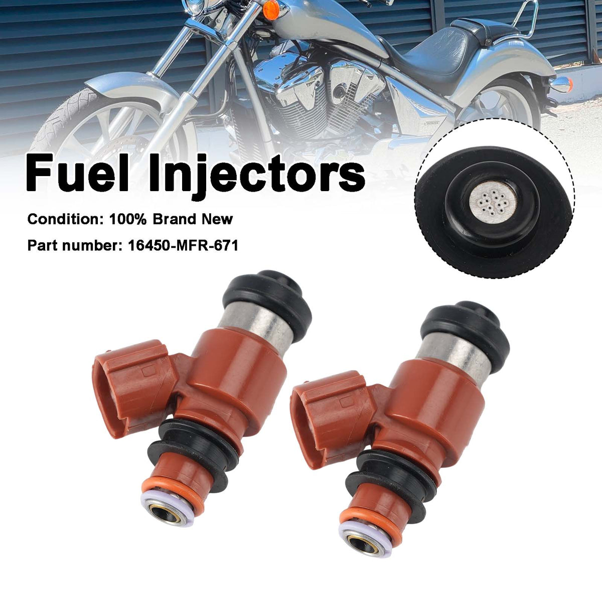 Honda VT1300 2010-2025 2PC Fuel Injectors 16450-MFR-671