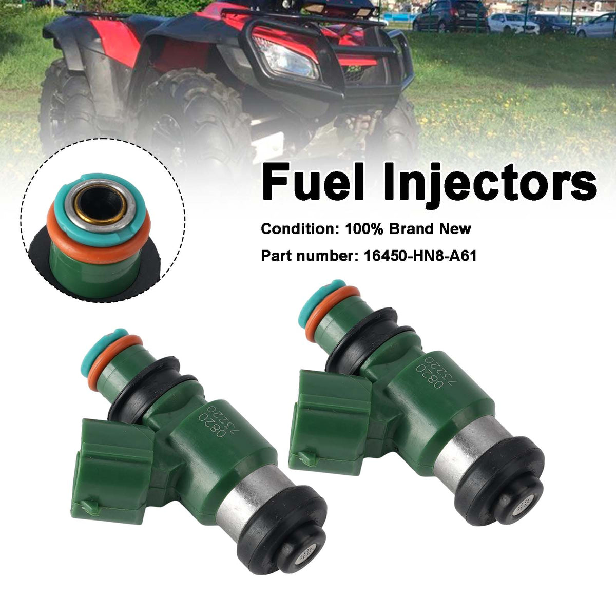 Honda TRX680FA SXS700 MUV700 TRX700XX 2006-2018 2PC Fuel Injectors 16450-HN8-A61