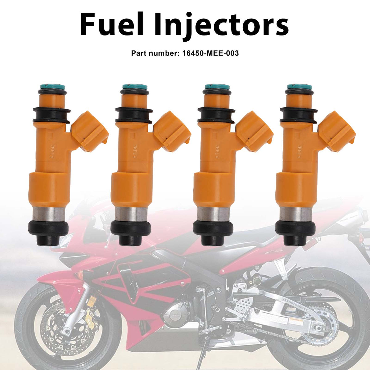 Honda CBR600RR 2003-2004 4PC Fuel Injectors 16450-MEE-003