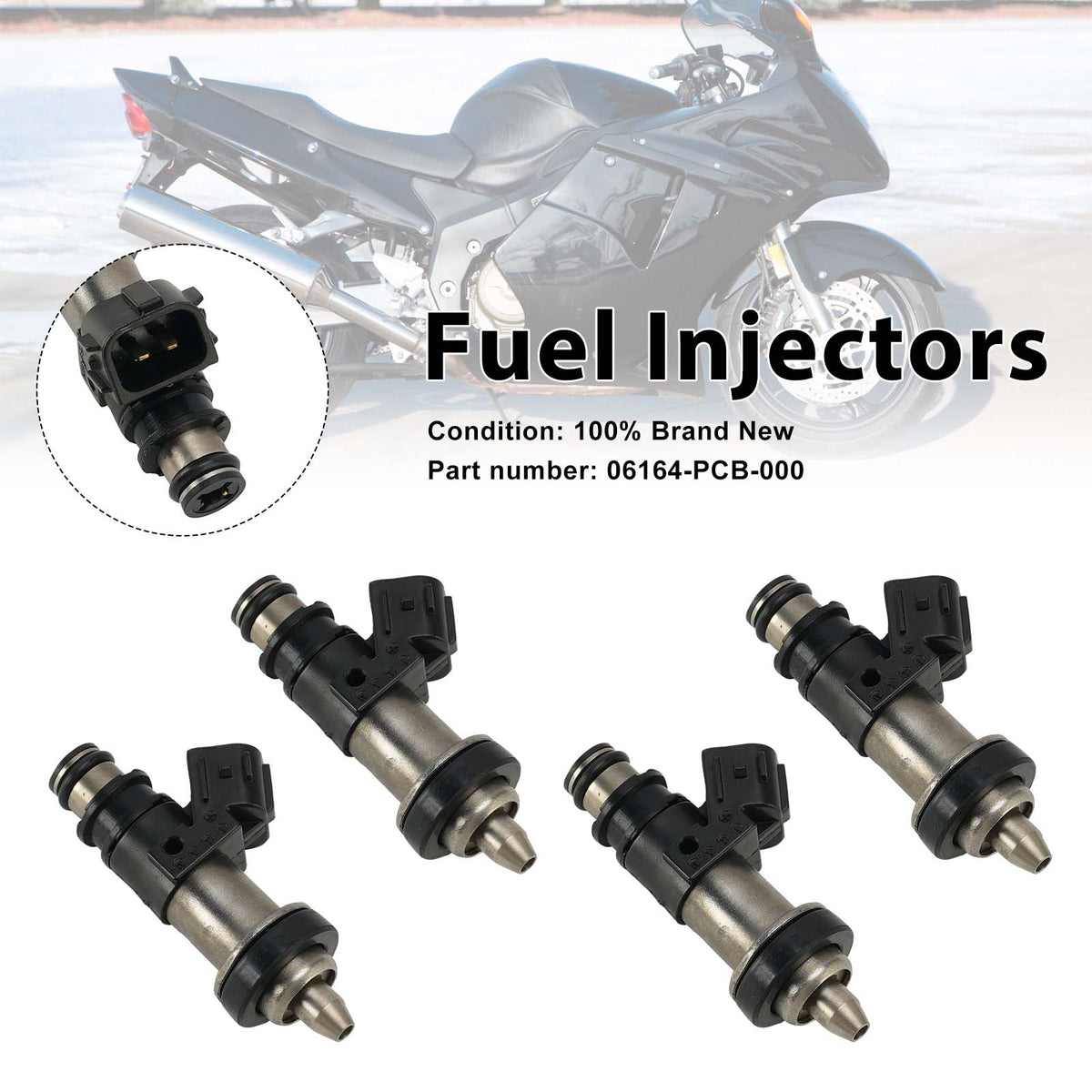 Honda CBR1100XX 1999-2003 4PC Fuel Injectors 06164-PCB-000