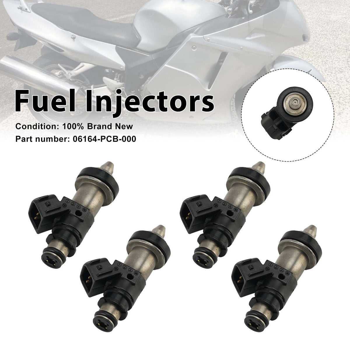 Honda CBR1100XX 1999-2003 4PC Fuel Injectors 06164-PCB-000