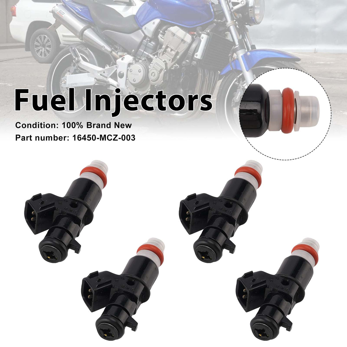 Honda CB900F 919 2002-2007 4PC Fuel Injectors 16450-MCZ-003