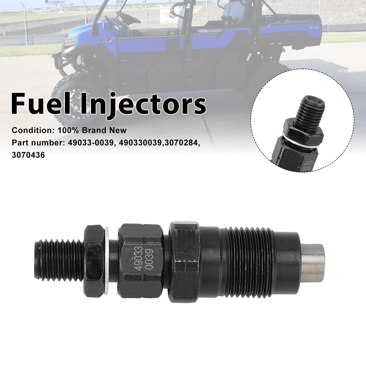 Kawasaki KAF1000 Polaris UTV 49033-0039 Fuel Injectors 3070284 3070436