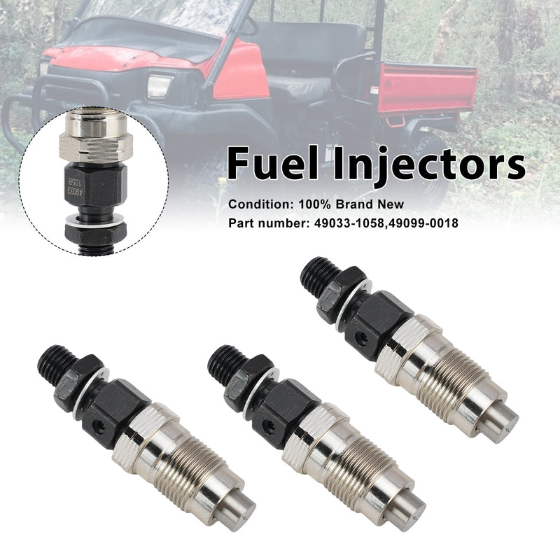 Kawasaki DM950 DM850 Mule 2510 3010 3PC 49099-0018 Fuel Injectors 49033-1058