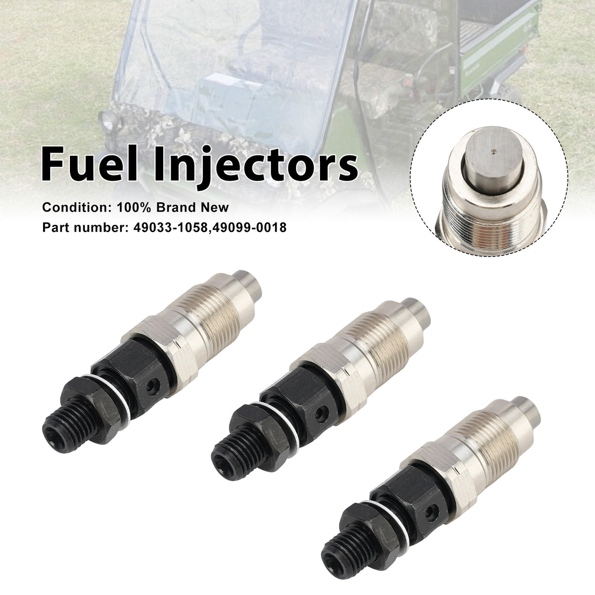 Kawasaki DM950 DM850 Mule 2510 3010 3PC 49099-0018 Fuel Injectors 49033-1058
