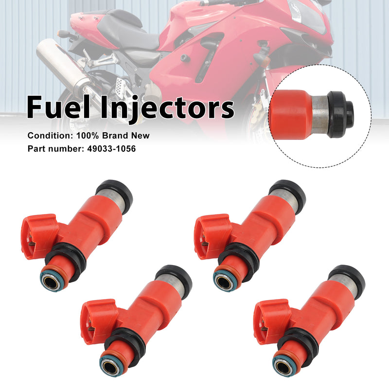 Kawasaki Ninja ZX12R ZX1200 2002-2003 4PC Fuel Injectors 49033-1056