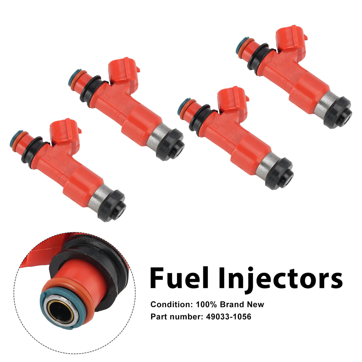 Kawasaki Ninja ZX12R ZX1200 2002-2003 4PC Fuel Injectors 49033-1056