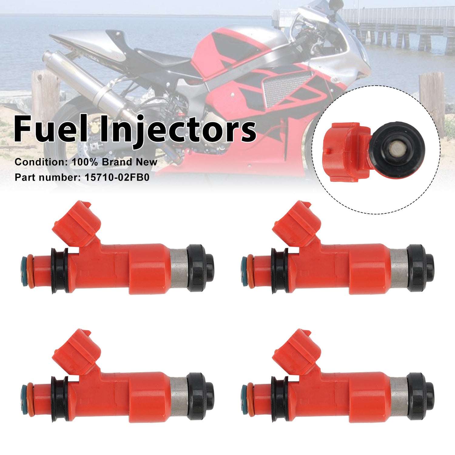 Suzuki TL1000R 1998-2003 4PC Fuel Injectors 15710-02FB0