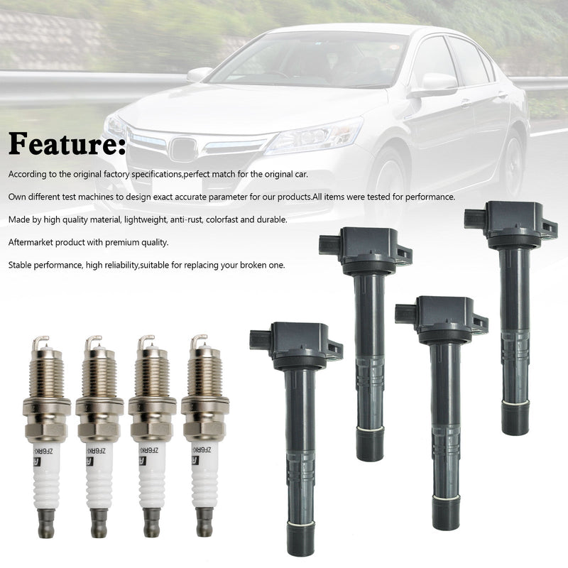 2002-2009 Honda CR-V 2.4L l4 4xIgnition Coils+Spark Plugs UF311 30520-PNA-007 E1083