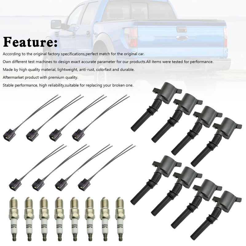 2007-2008 Ford Explorer Sport Trac 8X lgnition Coil +Spark Plug+Connector FD508 DG511