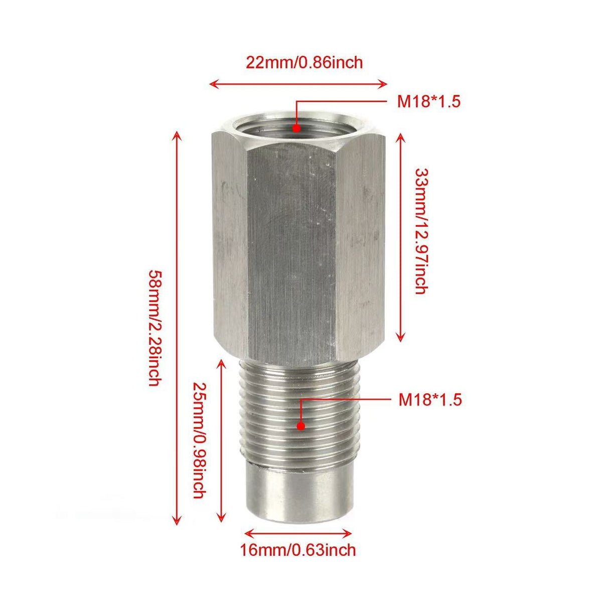 O2 Sensor CEL Spacer Adapter CEL Eliminator Mini Catalytic Converter Universal