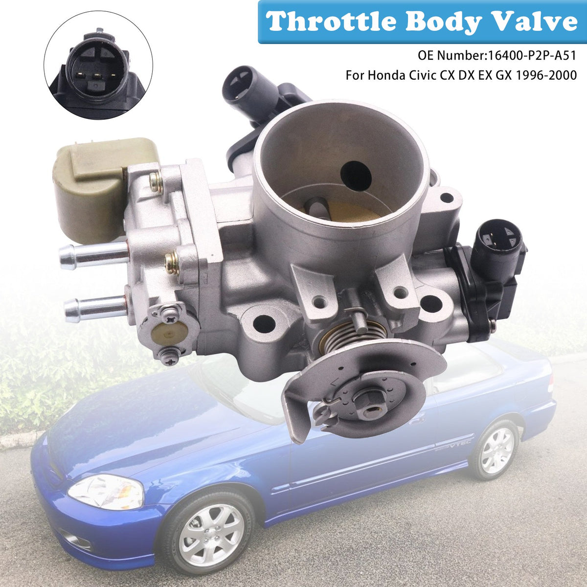 1996-2000 Honda Civic CX DX EX GX Throttle Body Assembly 6400-P2P-A51