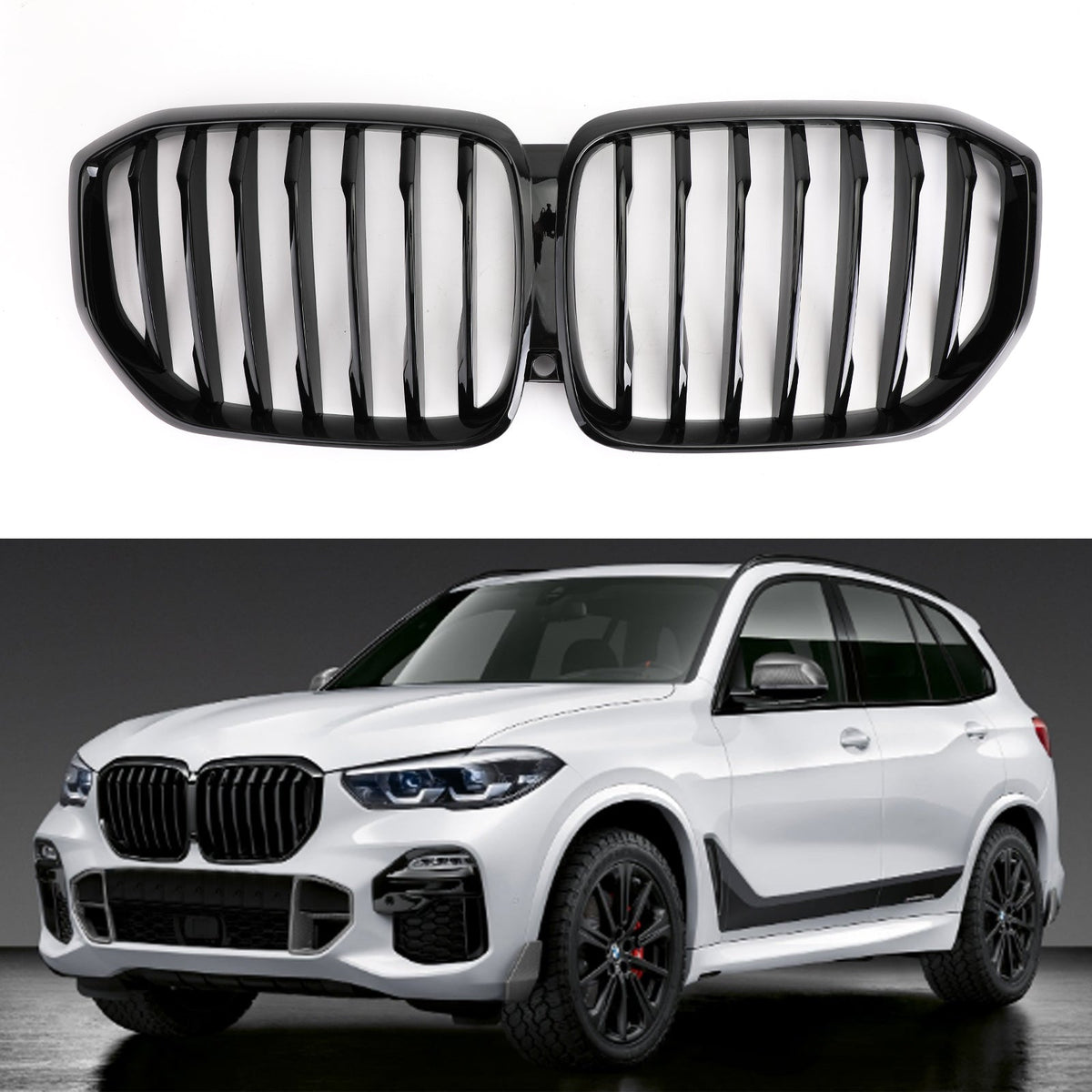 2018-2021 BMW X5 G05 Gloss Black Front Kidney Grill