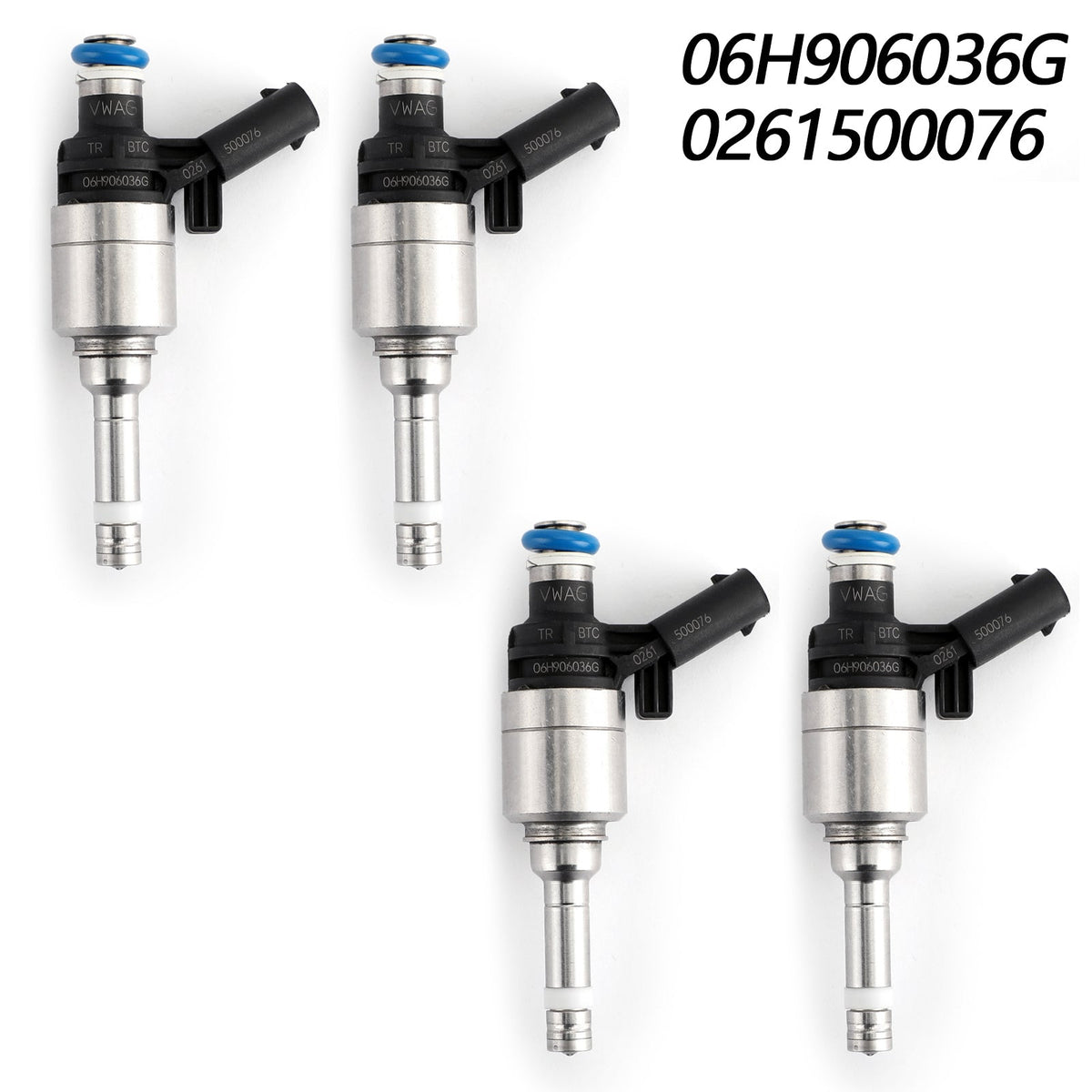 4pcs 0261500076 06H906036G Fuel Injectors For Audi A4 A3 A5 TT VW T5 Eos CC 2.0L Turbo