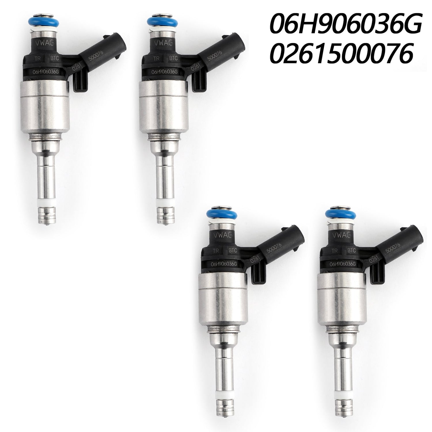 4pcs 0261500076 06H906036G Fuel Injectors For Audi A4 A3 A5 TT VW T5 Eos CC 2.0L Turbo