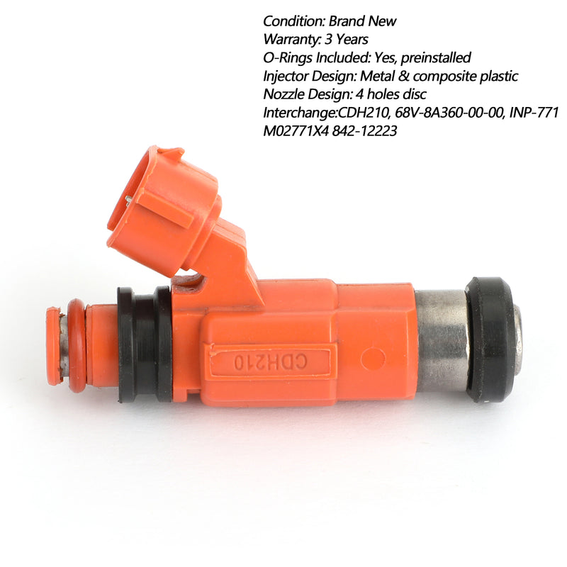 Yamaha F115 HP Outboard 2000-2011 4PCS Fuel Injectors CDH210 880887T