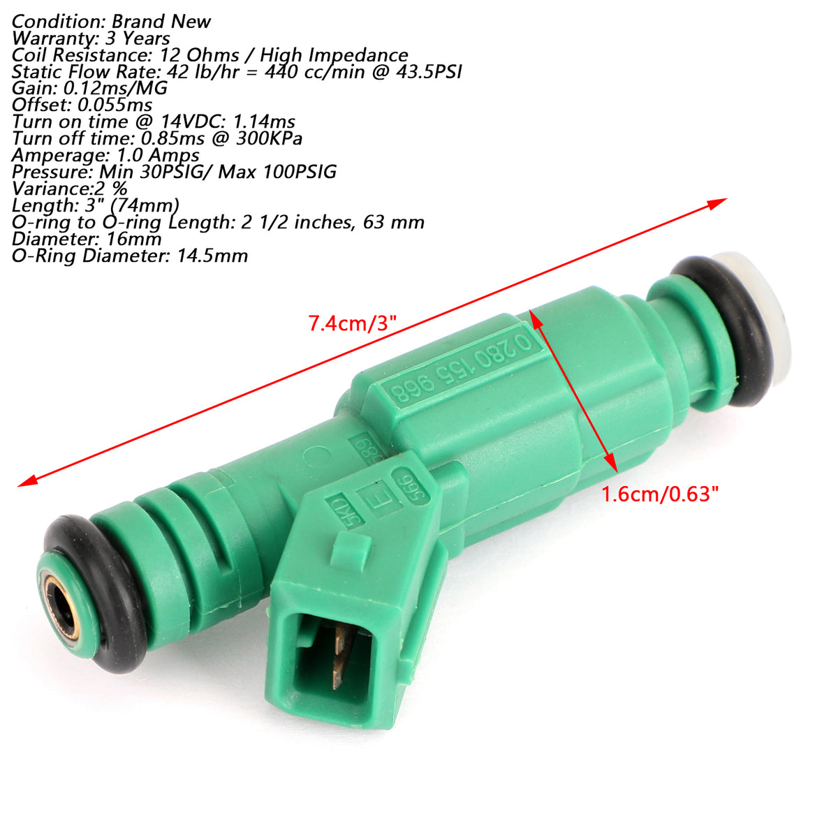 Chevrolet Fit Ford LS1 LS6 440cc 42lb 0280155968 4PCS Fuel Injectors