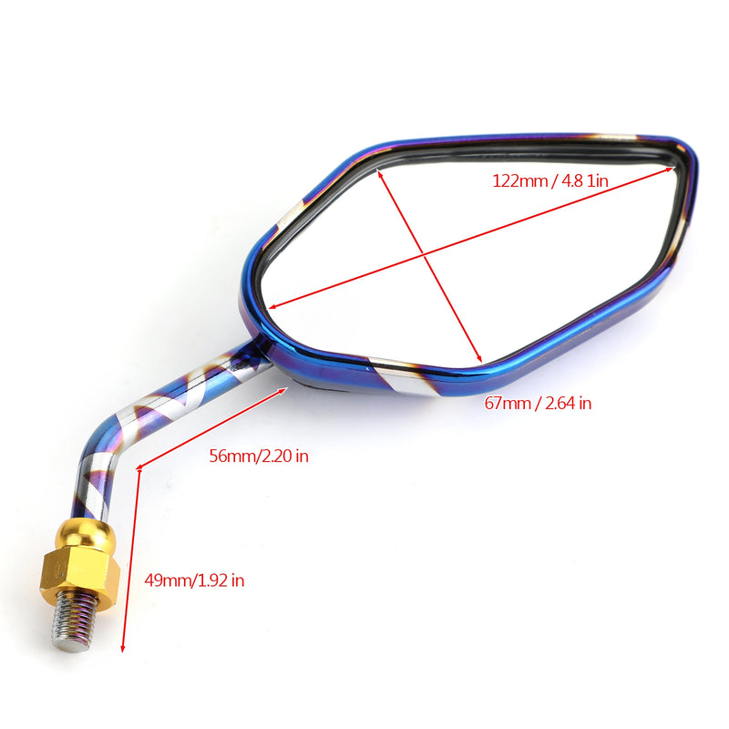 Honda KTM Pair M10 Rear View Side Mirrors Burnt Titanium Mirror Universal