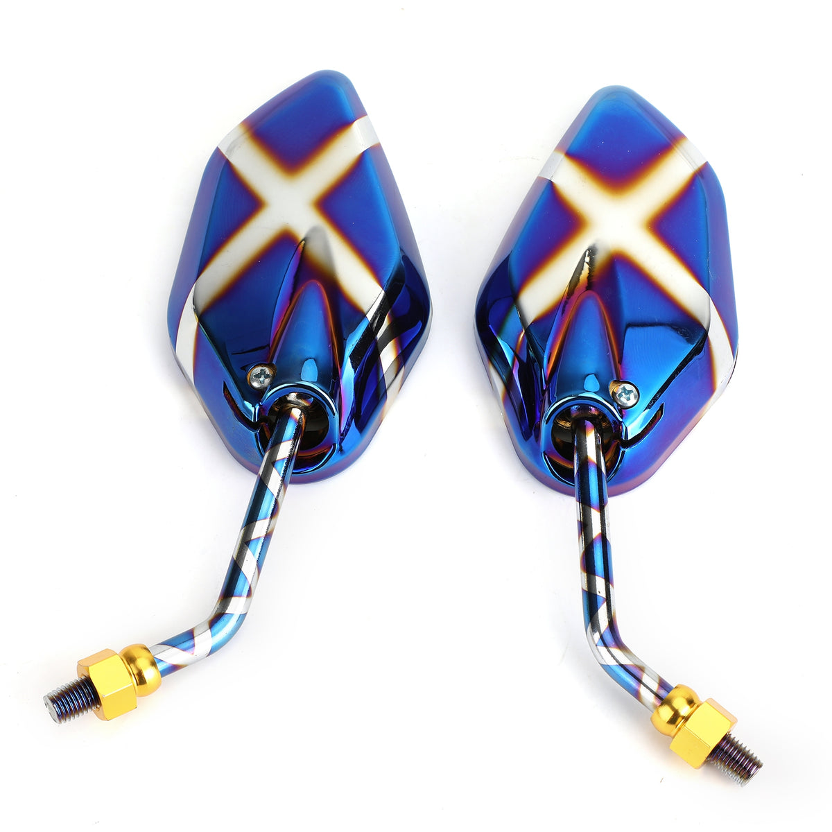 Honda KTM Pair M10 Rear View Side Mirrors Burnt Titanium Mirror Universal