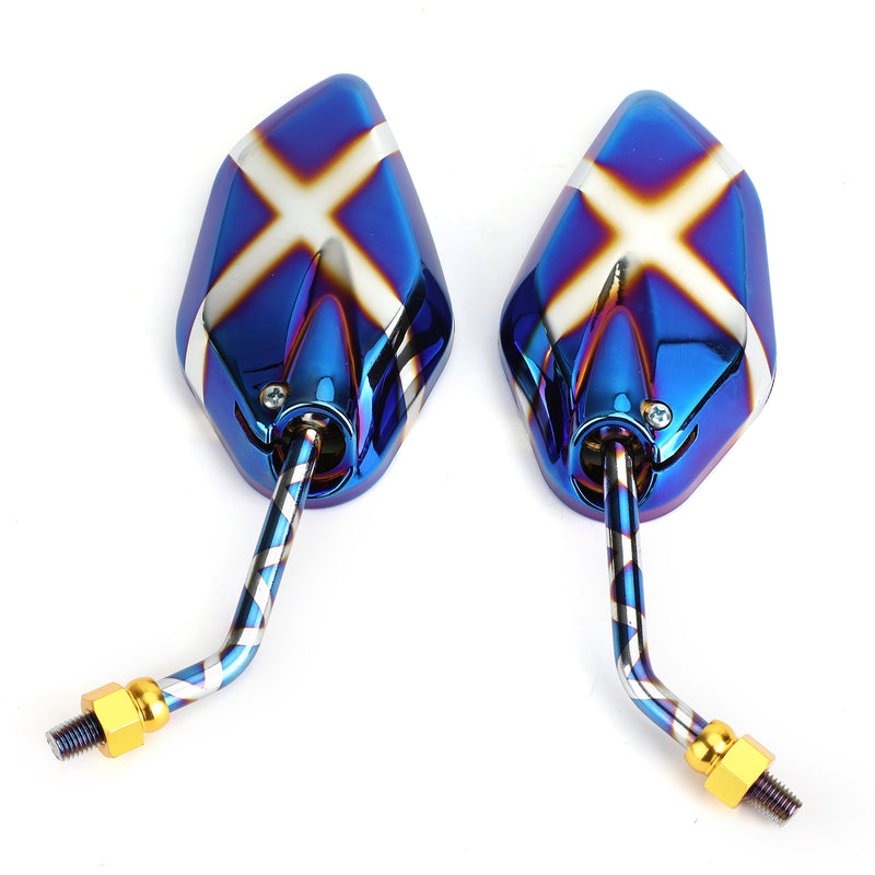 Honda KTM Pair M10 Rear View Side Mirrors Burnt Titanium Mirror Universal