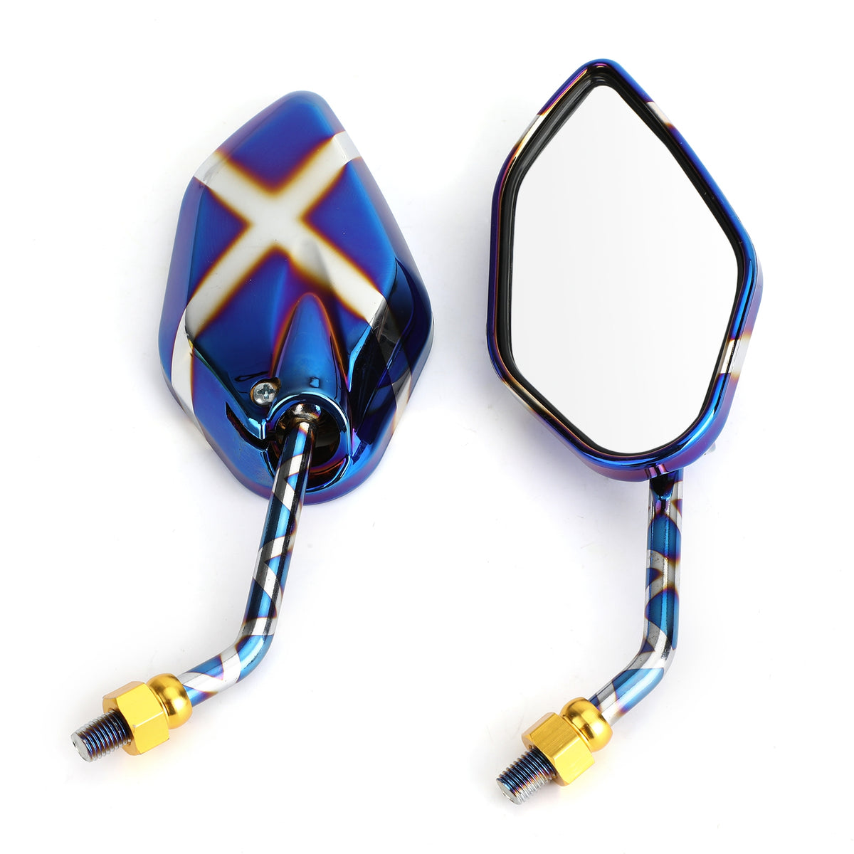Honda KTM Pair M10 Rear View Side Mirrors Burnt Titanium Mirror Universal