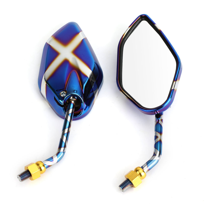Honda KTM Pair M10 Rear View Side Mirrors Burnt Titanium Mirror Universal