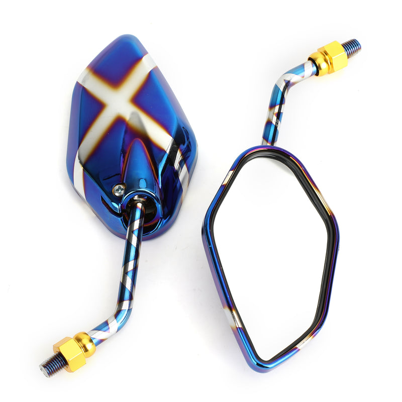 Honda KTM Pair M10 Rear View Side Mirrors Burnt Titanium Mirror Universal