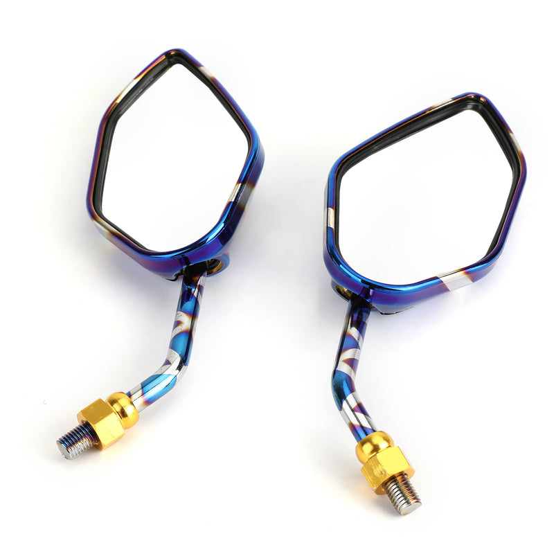 Honda KTM Pair M10 Rear View Side Mirrors Burnt Titanium Mirror Universal