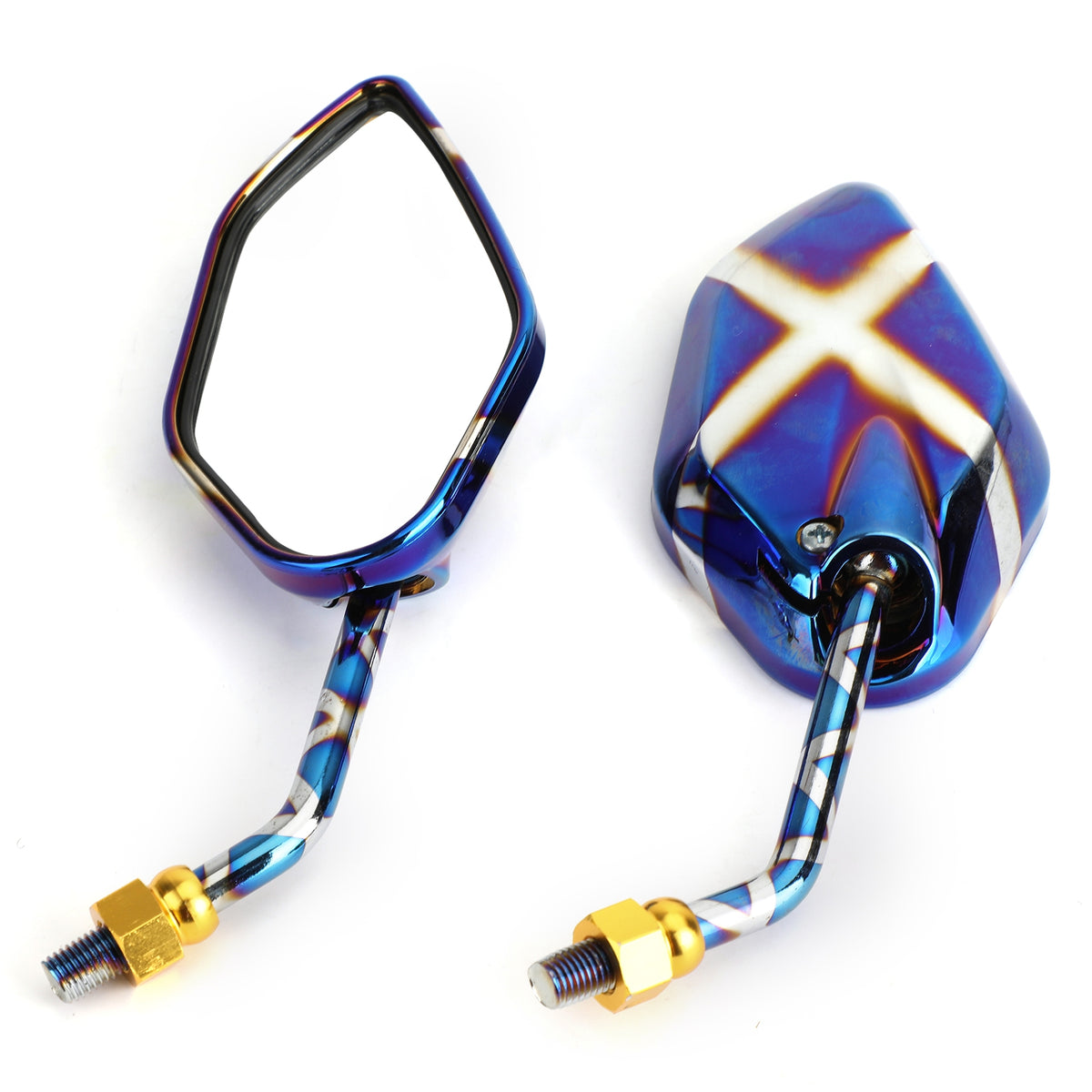 Honda KTM Pair M10 Rear View Side Mirrors Burnt Titanium Mirror Universal