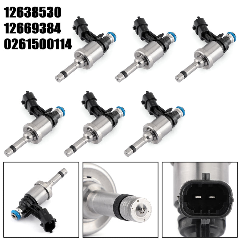 6PCS 12638530 Fuel Injectors For GM Chevrolet Camaro Traverse GMC Acadia CTS 3.6L