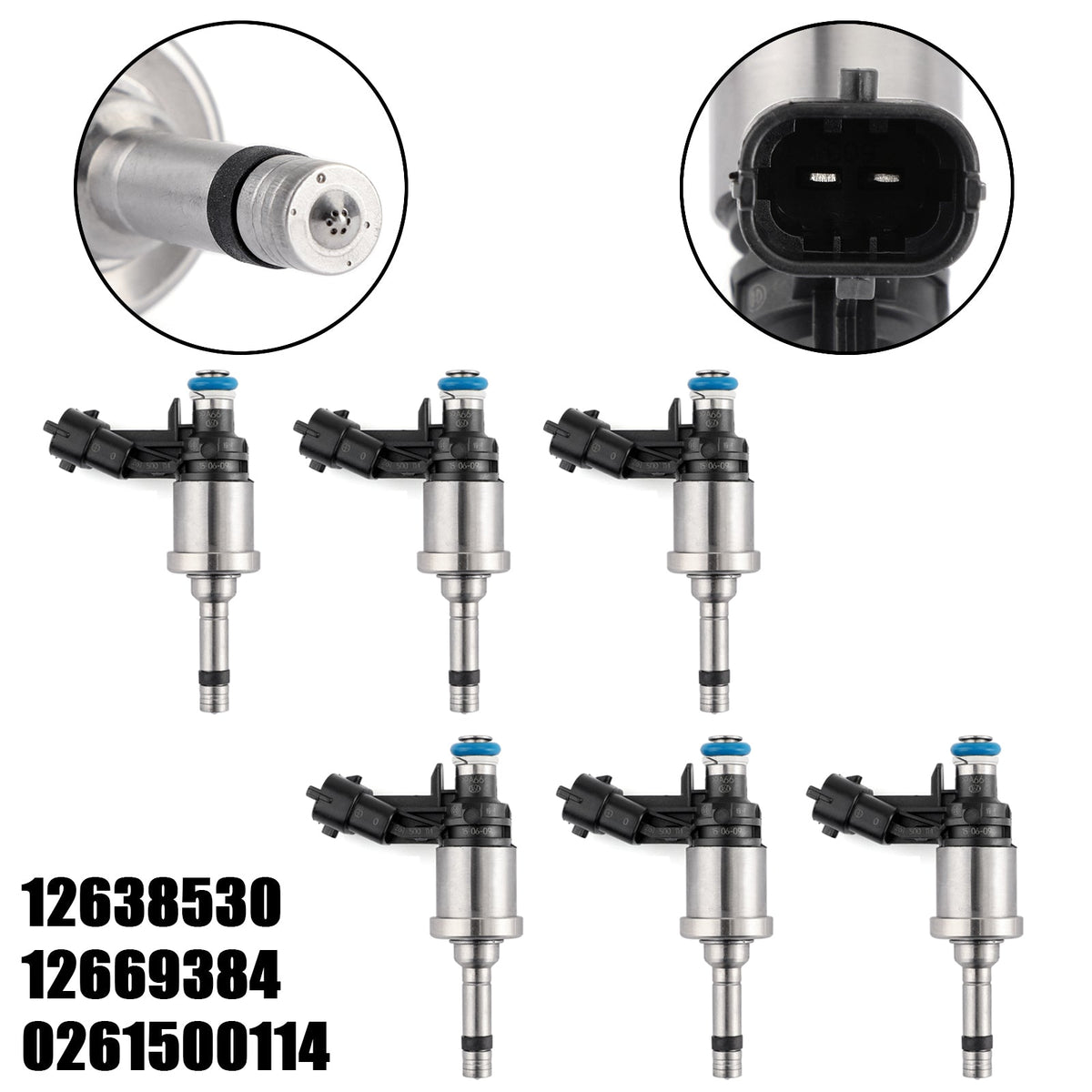 6PCS 12638530 Fuel Injectors For GM Chevrolet Camaro Traverse GMC Acadia CTS 3.6L
