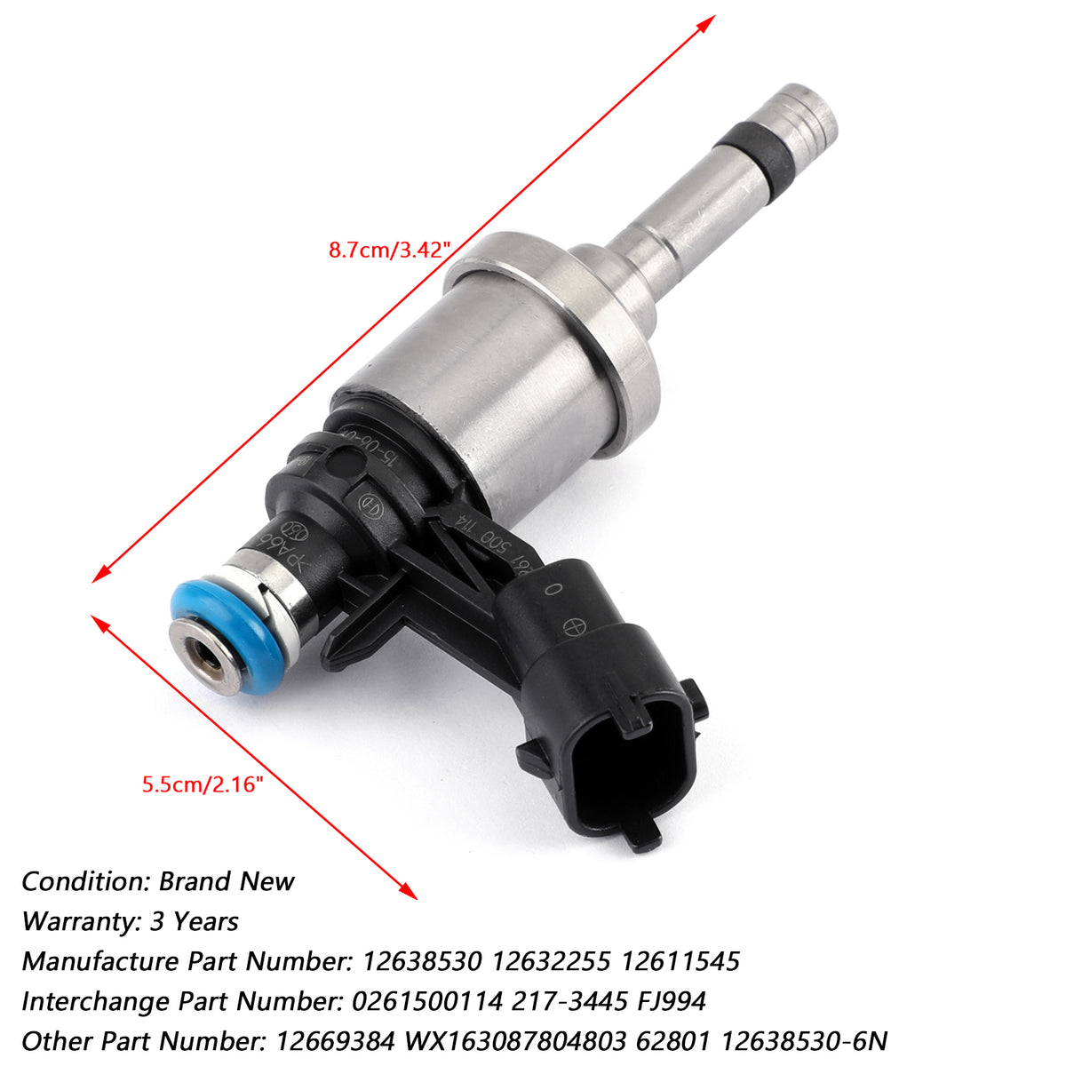Chevrolet Camaro Traverse Fit GMC Acadia CTS 1PCS Fuel Injectors 12638530