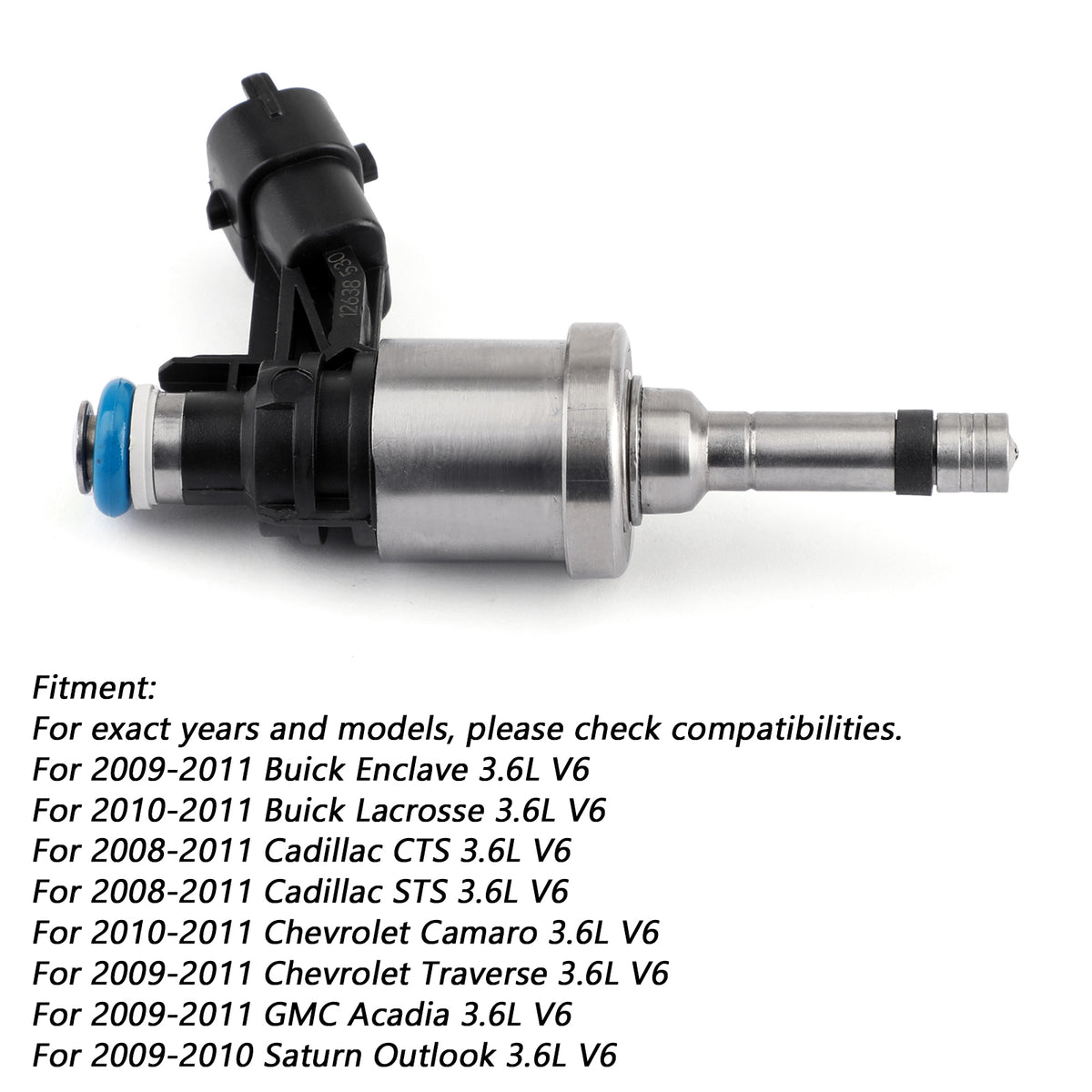 Chevrolet Camaro Traverse Fit GMC Acadia CTS 1PCS Fuel Injectors 12638530