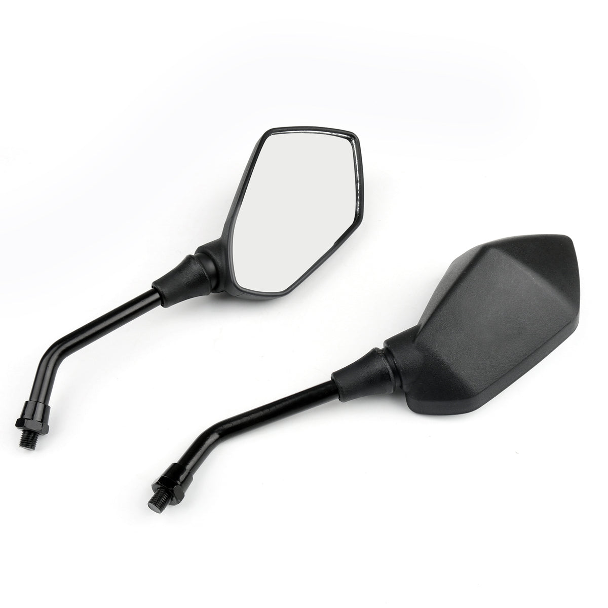 Honda Suzuki Kawasaki Motorcycle 10mm Black Rear View Side Mirrors