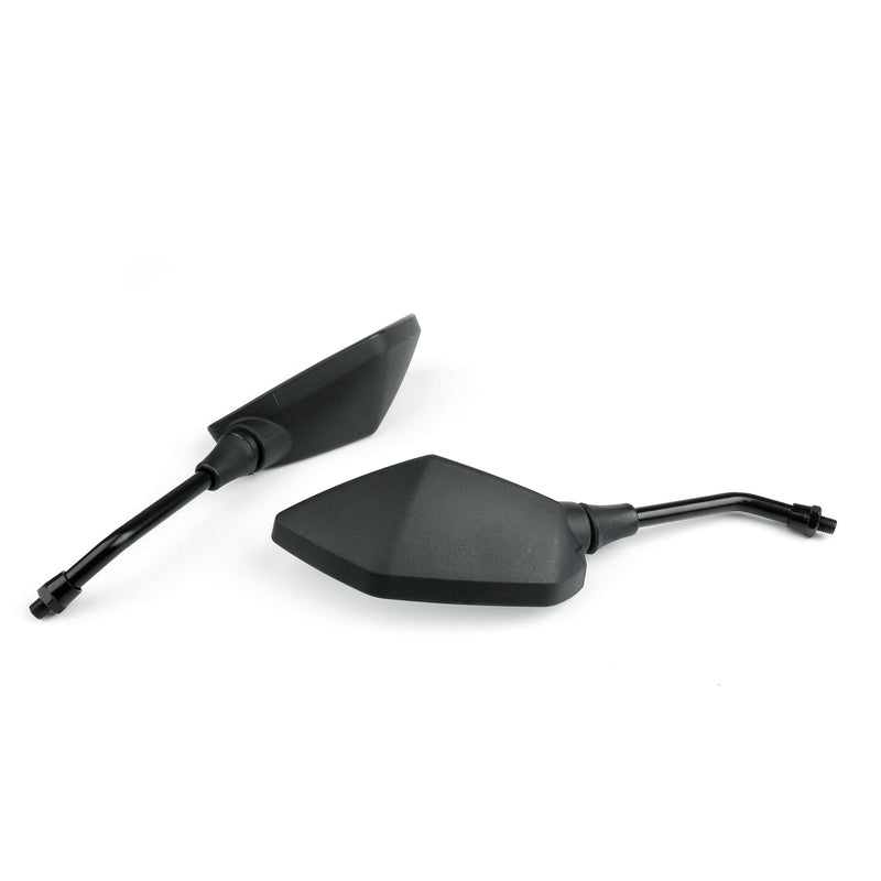 Honda Suzuki Kawasaki Motorcycle 10mm Black Rear View Side Mirrors