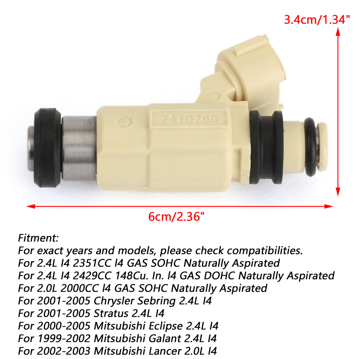 Mitsubishi Eclipse Lancer Chrysler CDH-240 842-12299 1PCS Fuel Injectors