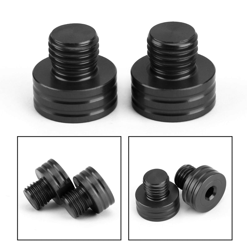 Suzuki GSR400 DL650 SV650 GSX-S750 Black M10x1.25mm Mirror Hole Plugs Screws