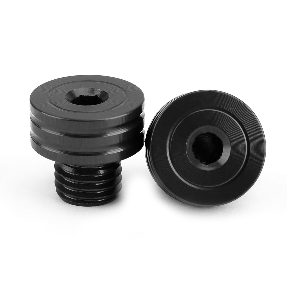Suzuki GSR400 DL650 SV650 GSX-S750 Black M10x1.25mm Mirror Hole Plugs Screws