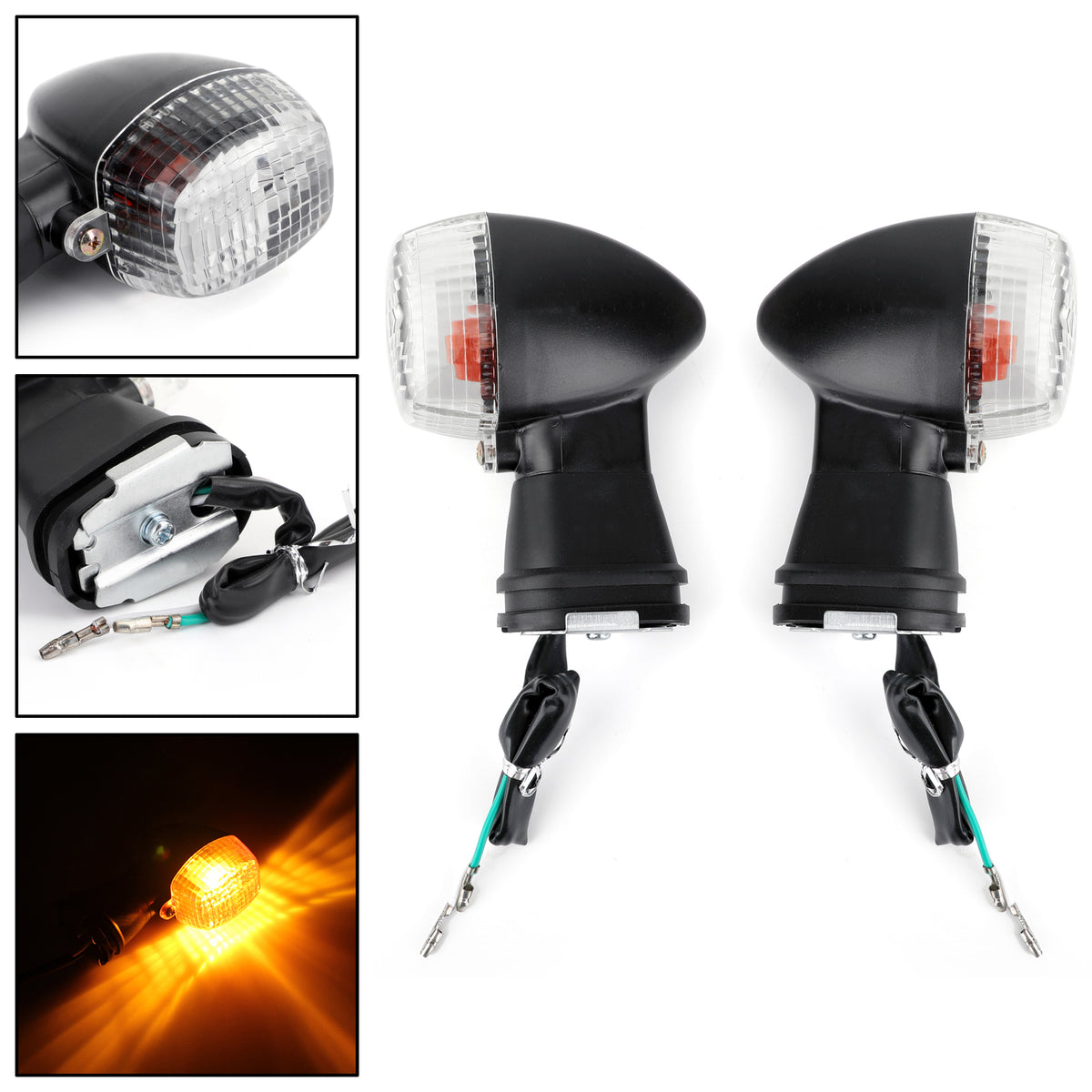 Kawasaki ZX-6R 7R 9R 12R EX 500R NINJA GPZ ZR-X ZX-R Clear Front Turn Signal